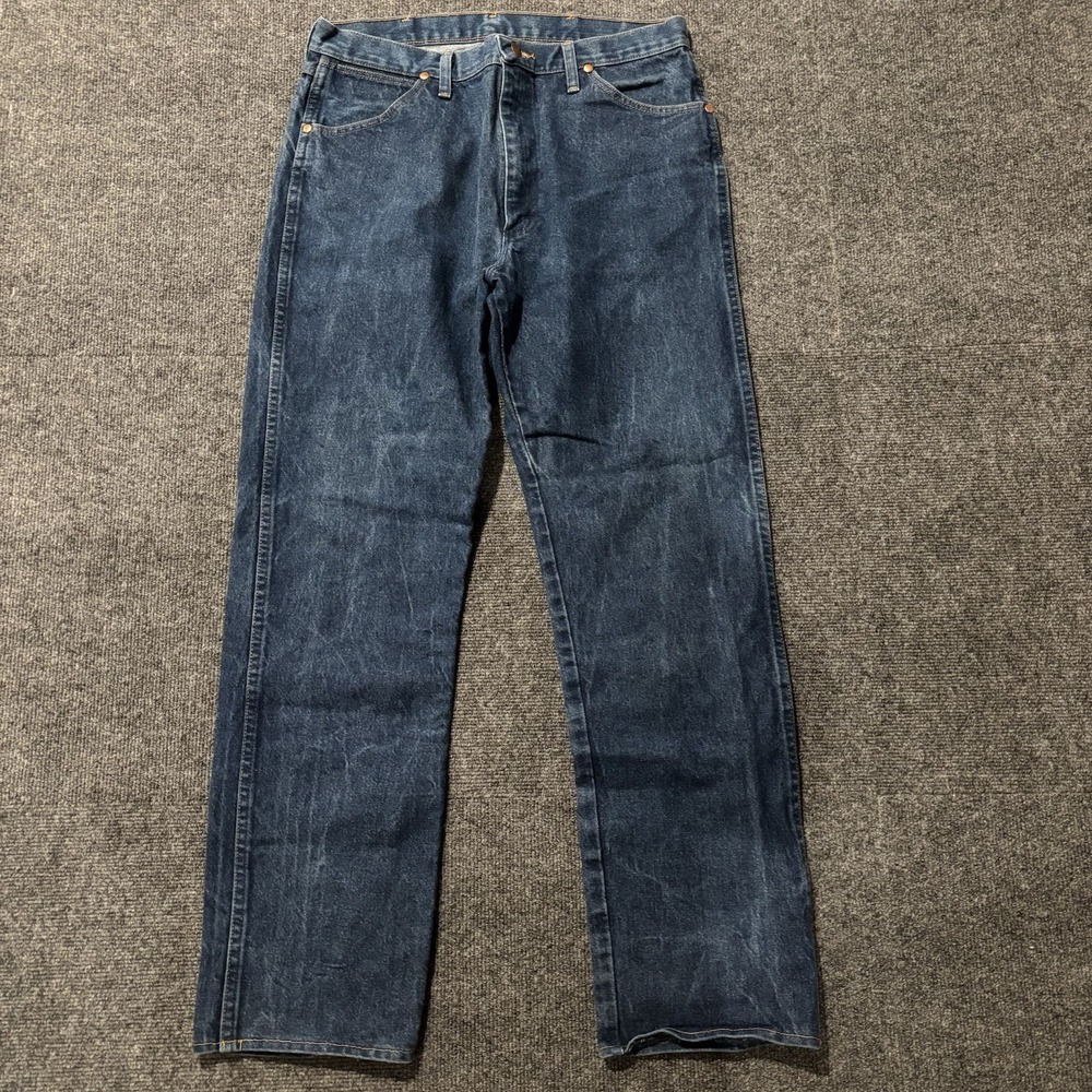 Wrangler Jeans Mens 36x34 (FITS 34x33) Blue 13MWZ Cowboy Cut Bootcut Western